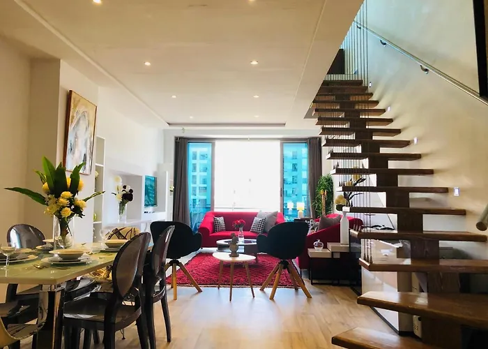 Loft With Jacuzzi,Italian Furniture & Wide View On Tunisia Mall